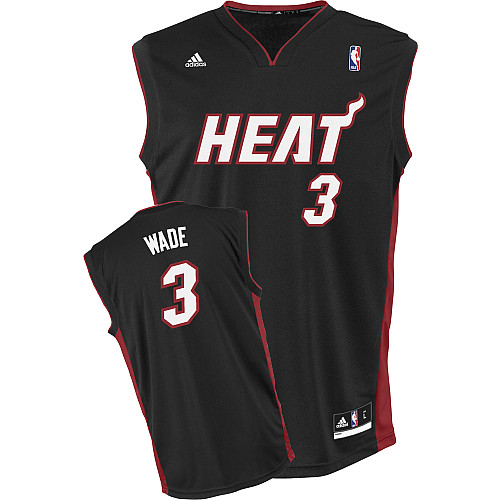  NBA Miami Heat 3 Dwyane Wade New Revolution 30 Swingman Road Black Jersey